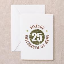 25th Vintage birthday Greeting Card for