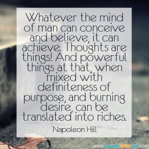 Great quote from Napoleon Hill