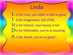Linda is my name - Linda is mijn naam More