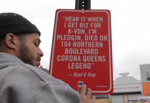 WATCH: Artist Jay Shells Tags Rap Quote Signs Around NYC