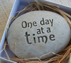 one day at a time engraved inspirational stone home decor and ...