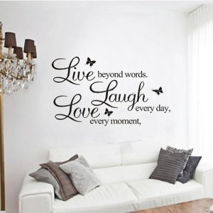DIY Quote Words Wall Stickers Decal Live Every Moment Art Mural ...