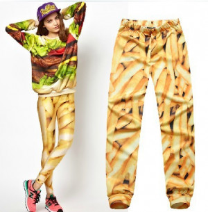 -New-Women-Men-print-French-fries-hamburger-Funny-3D-Sweatshirt-Funny ...