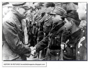 Hitler meets the last defenders of Berlin, days before his end. The ...