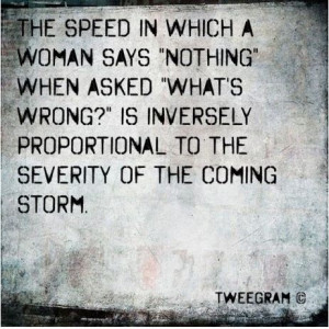 ... wrong is inversely proportional to the severity of the coming storm