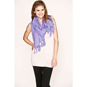Love Quotes Rayon Knotted Fringe Scarf in Imperiale