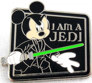 Star Wars Disney Mickey Mouse I Am A Jedi Pin. Measures 1 1/2 x 1 1/2 ...