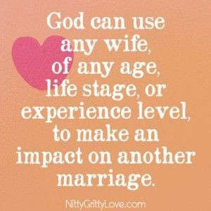 Christian wife can make an impact on another marriage