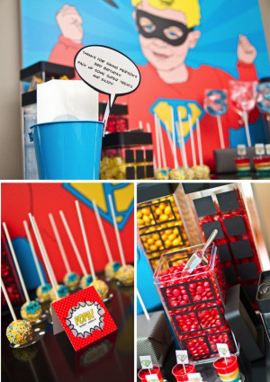 Our Vintage {Pop Art Inspired} Super Hero Party – Super P Turns 3!