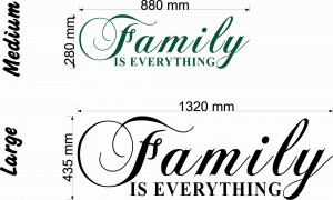 Family is everything quote size chart wall art decal vinyl sticker