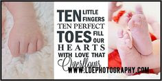 ... LDE Photography Baby Quote Ten Little Fingers Ten Little Toes Triptich