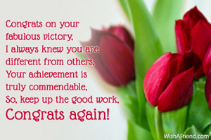 Congrats on your fabulous victory,I