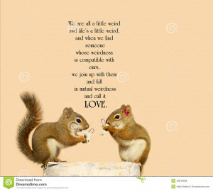 quote on love by Dr. Suess with a cute pair of squirrels in love ...