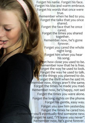 Forget Him Girl Quotes Remember Typography picture