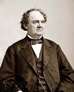 is a portrait of showman P. T. Barnum. Taken in 1855 by Mathew Brady ...