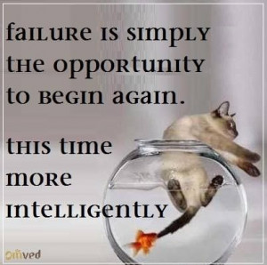 ... to begin again, this time more intelligently.