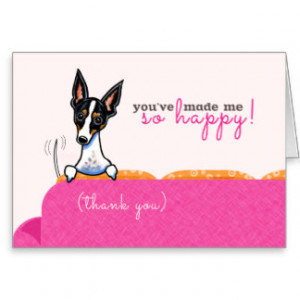 Thank You Dog So Happy Pink Greeting Card