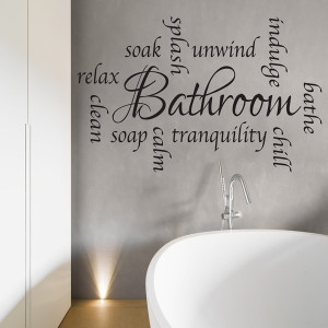 ... > BATHROOM WALL STICKER - RELAX UNWIND WORDS HOME WALL ART QUOTE X56