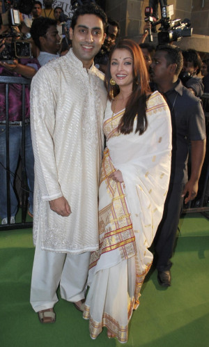Bollywood actors Abhishek Bachchan and his wife Aishwarya Rai Bachchan ...