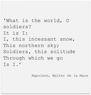 Napoleon, Walter de la Mare
