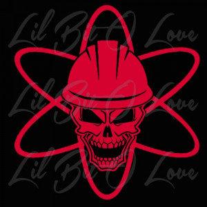 Nuclear Symbol Skull in Hard Hat Power Plant Nuke Life Sticker Car