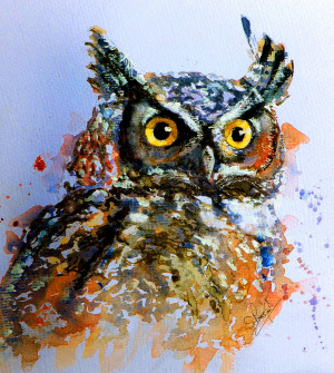 The Wise Old Owl Painting by Steven Ponsford - The Wise Old Owl ...