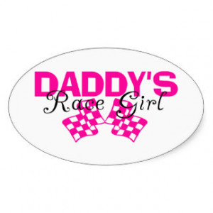 Daddy's Race Girl Oval Sticker