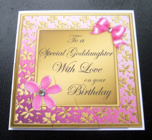 ... -Goddaughter-Elegant-Floral-Birthday-Card-Pink-Blue-Lilac-or-Plum