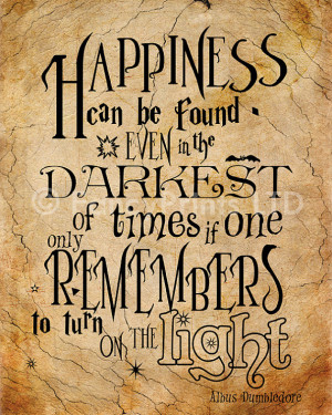 Harry Potter Quotes Albus Dumbledore Quotes Happiness Can Be Found We ...