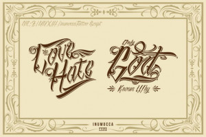 inuTattoo Script Font was inspired from tattoo lettering with swirl ...