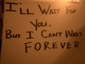 ll Wait For You But I Can't Wait Forever Image
