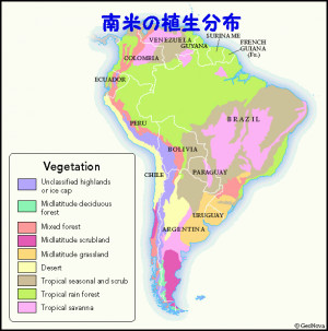 south america vegetation map
