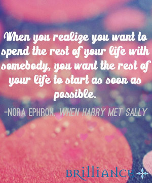 ... to start as soon as possible.” ― Nora Ephron, When Harry Met Sally