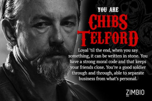 took Zimbio's 'Sons of Anarchy' character quiz and I'm Chibs Telford ...