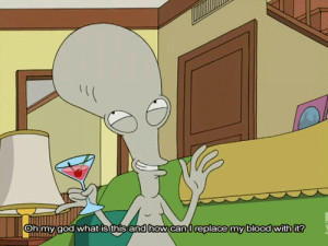 Animated image: Roger loves drinking - American Dad Picture