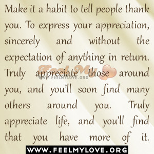 Make it a habit to tell people thank you