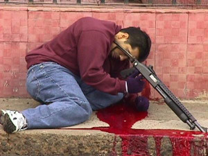 The infamous picture of Barron Corona during his death in Tijuana.