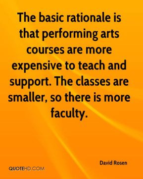 The basic rationale is that performing arts courses are more expensive ...