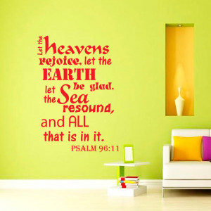 Wall Decal Quote Psalm 96:11 Bible Verse Wall Vinyl Decal Words ...