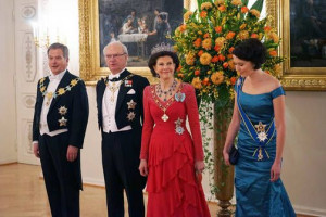 XVI Gustaf of Sweden with the President of Finland, Sauli Niinisto ...