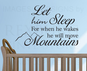 Details about Wall Decal Sticker Quote Vinyl Let Him Sleep Baby Boy ...