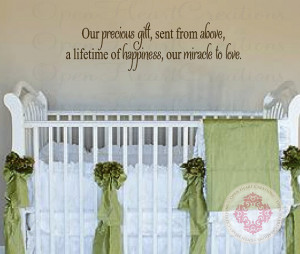 Baby Quote Wall Decals - Our Precious Gift Sent From Above Vinyl Wall ...