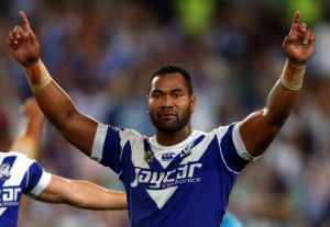 Tony Williams Tony Williams of the Bulldogs celebrates his teams win