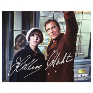 William Shatner and Joan Collins Autographed 8×10 Star Trek Photo