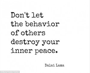 Keeping calm: Maria posted a quote from the Dalai Lama as she ...