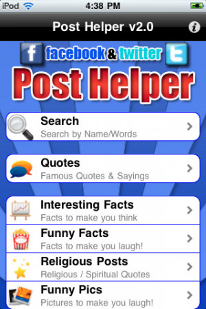 Download Post Helper - Facebook and Twitter Quotes n facts iPhone iPad ...