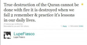 Lupe Fiasco is the only real muslim celebrity :P #NoLie