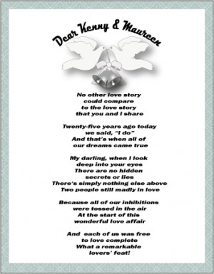 anniversary poetry gift these custom silver wedding anniversary poems ...