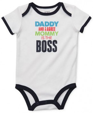 ... , Baby Boys Daddy and I Agree Mommy is the Boss Slogan Bodysuit
