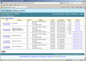 com screen shots job quote list organize and follow material quotes ...